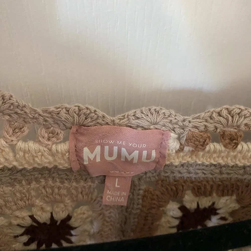 Show Me Your MuMu Crochet Coverup in Cream and Brown - Picture 7 of 7